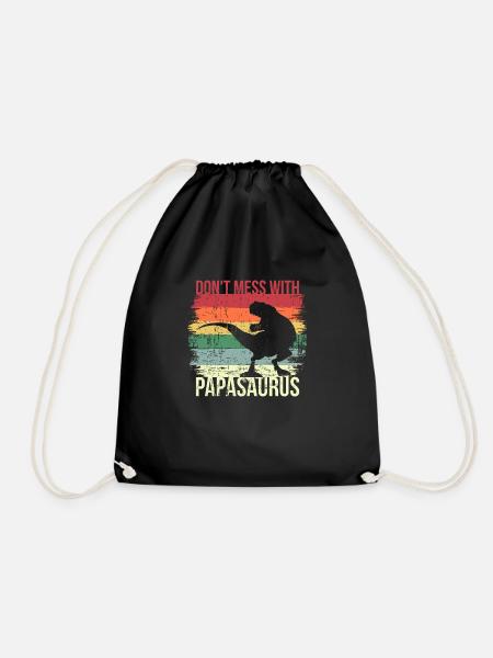 Papasaurus Rex - Turnbeutel - Schwarz