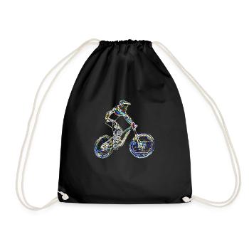 MTB downhill mountain bike - Drawstring Bag - black - Front
