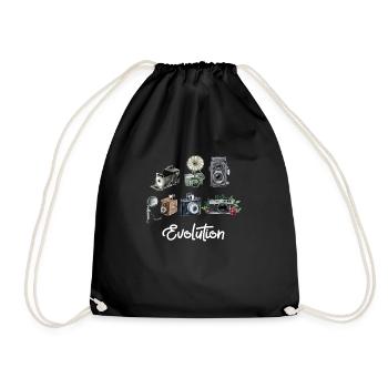 Photography Camera Evolution Photographer - Drawstring Bag - black - Front