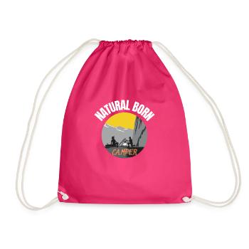 Natural born camper - Drawstring Bag - fuchsia - Front