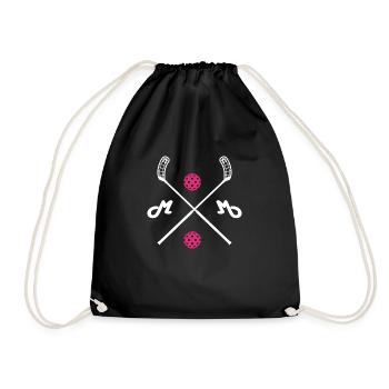 floorball floorball floorball-mom - Drawstring Bag - black - Front