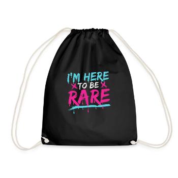 Colles Design ich bin hier eine Rarität - Turnbeutel - Schwarz - Vorne