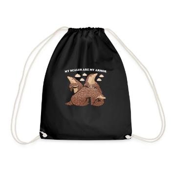 My Scales Are My Armor Pangolin - Drawstring Bag - black - Front