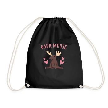Elk Papa Moose - Turnbeutel - Schwarz - Vorne