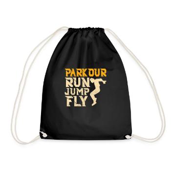 Parkour Run Jump Fly Free Running Traceur - Turnbeutel - Schwarz - Vorne
