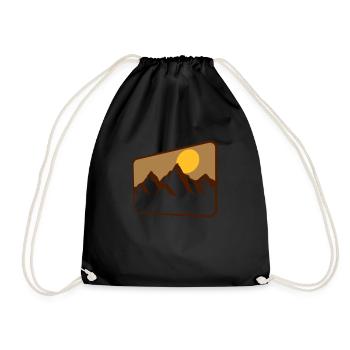 paysage bouclier montagnes silhouette - Sac de sport léger - noir - Devant