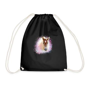 poulain, cheval, graffiti, peinture, aquarelle, poney, rose - Sac de sport léger - noir - Devant