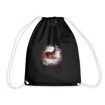 deer ,brown,wild,fawn,graffiti,bambi,fawn,foal - Drawstring Bag - black - Front