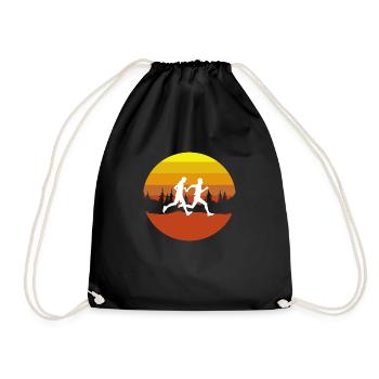 Trailrunning Forest Sunset Vintage - Drawstring Bag - black - Front