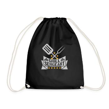 Grill Sergeant Barbecue Grillfest - Drawstring Bag - black - Front