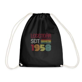 Legendär Seit 1958 Jahr Retro 58er Jahrgang - Turnbeutel - Schwarz - Vorne