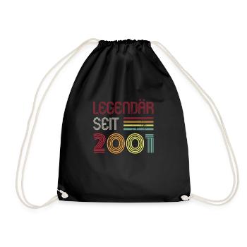 Legendär Seit 2001 Jahr Retro 01er Jahrgang - Turnbeutel - Schwarz - Vorne