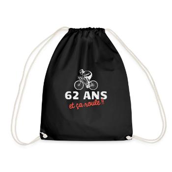 62 ans et ça roule Cyclisme Vélo - Sac de sport léger - noir - Devant