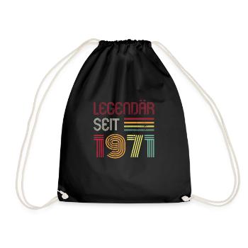 Legendär Seit 1971 Jahr Retro 71er Jahrgang - Turnbeutel - Schwarz - Vorne