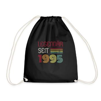 Legendär Seit 1995 Jahr Retro 95er Jahrgang - Turnbeutel - Schwarz - Vorne