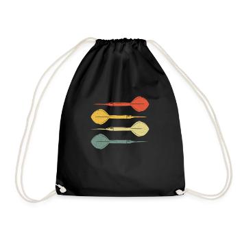 Fléchettes Dart vintage rétro - Sac de sport léger - noir - Devant