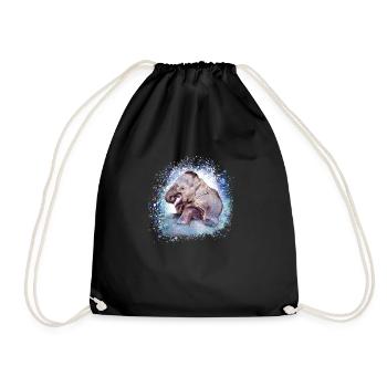 babyelefant,éléphant,graffiti,bleu,peinture - Sac de sport léger - noir - Devant