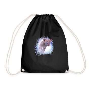léopard, chat, chat sauvage, graffiti, peinture, bleu - Sac de sport léger - noir - Devant