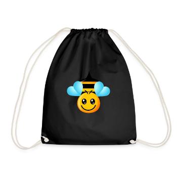Happy Bee - Drawstring Bag - black - Front