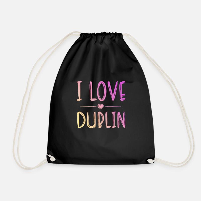 I Love Dublin - Drawstring Bag - black