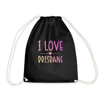 I Love Brisbane - Turnbeutel - Schwarz - Vorne