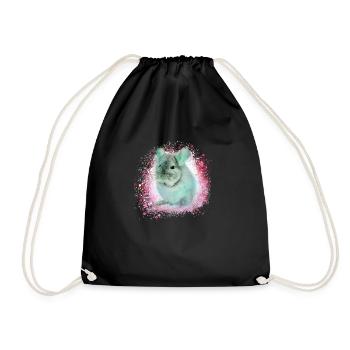 chinchilla, graffiti, peintre, bleu, animal de compagnie, rose - Sac de sport léger - noir - Devant