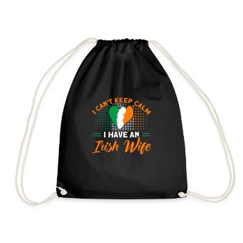 Irland Irische Flagge Irische Ehefrau Geschenk - Turnbeutel - Schwarz - Vorne