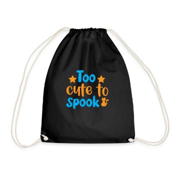 Too cute to spook - halloween humor - Drawstring Bag - black - Front
