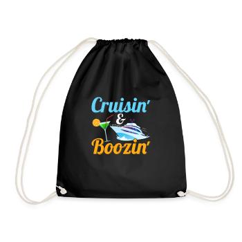 Cruisin'& Boozin Crusing Vacation Cruiser - Drawstring Bag - black - Front