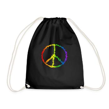 Peace Drawing Freedom Rainbow Colors 1 - Sac de sport léger - noir - Devant