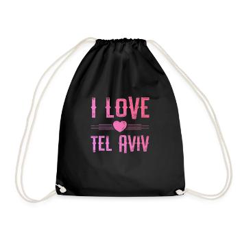I Love Tel Aviv - Drawstring Bag - black - Front