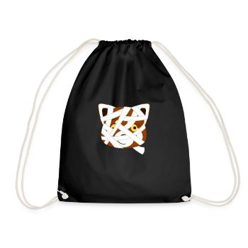 Red panda disguised as a mummy for Halloween - Drawstring Bag - black - Front