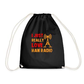 I just really love Ham Radio - Turnbeutel - Schwarz - Vorne