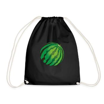 Illustration de pastèque Round Ball Idée cadeau - Sac de sport léger - noir - Devant