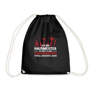 Hausmeister Beruf Handwerker Geschenk - Turnbeutel - Schwarz - Vorne