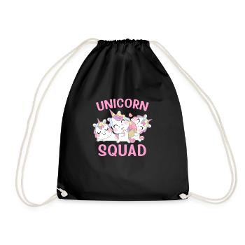 Einhörner Unicorn Squad - Drawstring Bag - black - Front