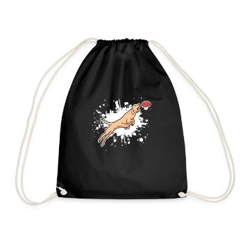 Cool Retro Dog Catching Training Designs T-Shirt - Drawstring Bag - black - Front