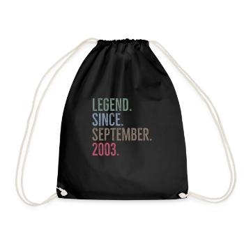 Legend Since September 2003 - Drawstring Bag - black - Front