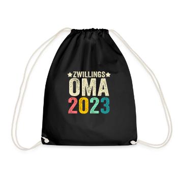 Großmutter 2023 Schwanger Werdende Oma - Turnbeutel - Schwarz - Vorne