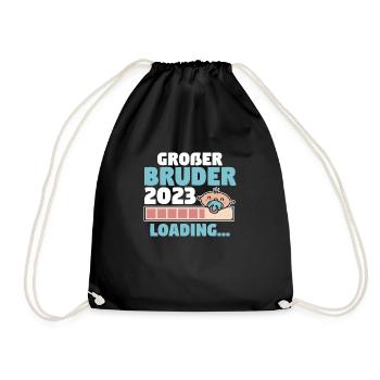 Bruder 2023 Schwanger Werdender Bruder - Turnbeutel - Schwarz - Vorne
