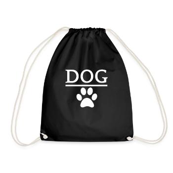Hundepfote Hundefreund Hundemensch Geschenkidee - Turnbeutel - Schwarz - Vorne