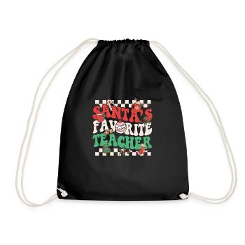 Weihnachtsmann Lieblingslehrer Süßes Groovy Weihnachtsmädchen - Turnbeutel - Schwarz - Vorne