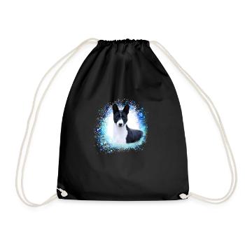 basenji,dog,graffiti,painting - Drawstring Bag - black - Front