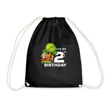 C’est mon 2ème Bday Zoo Jungle Safari 2 ans - Sac de sport léger - noir - Devant