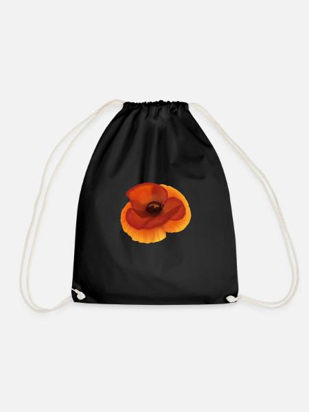 Mohn - Turnbeutel - Schwarz