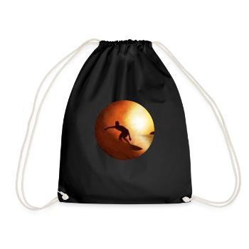 Wave surfing - Drawstring Bag - black - Front