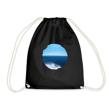 Sea Water Beach - Drawstring Bag - black - Front
