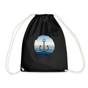 Sea Water Beach - Drawstring Bag - black - Front