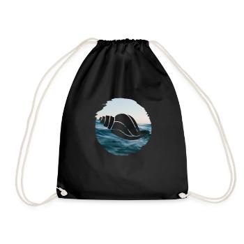 Sea Water Beach - Drawstring Bag - black - Front