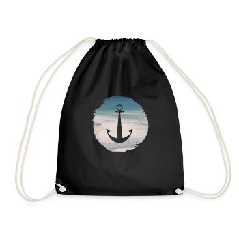 Sea Water Beach - Drawstring Bag - black - Front